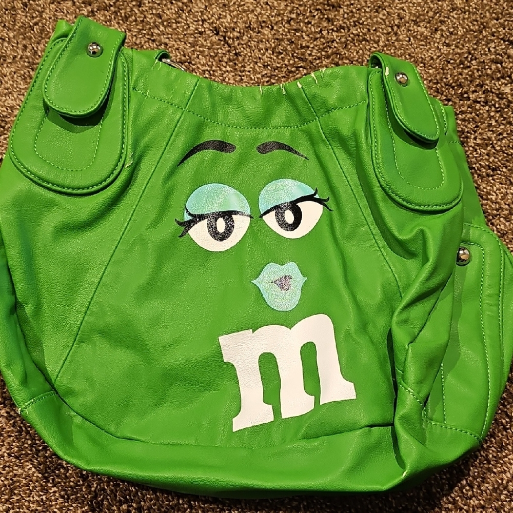 Green M&M Character Tote Bag